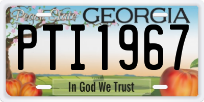 GA license plate PTI1967