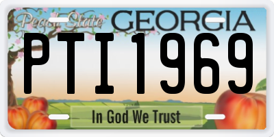 GA license plate PTI1969