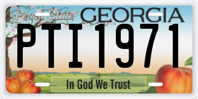 GA license plate PTI1971