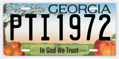 GA license plate PTI1972