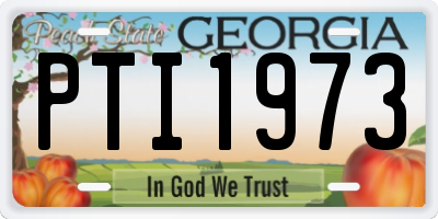 GA license plate PTI1973