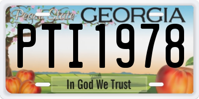 GA license plate PTI1978