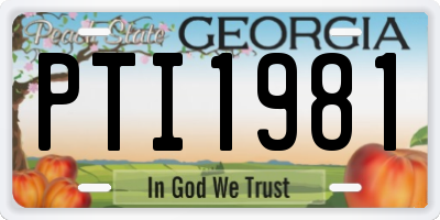 GA license plate PTI1981