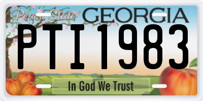 GA license plate PTI1983