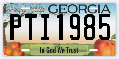 GA license plate PTI1985