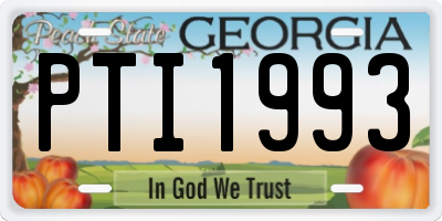 GA license plate PTI1993