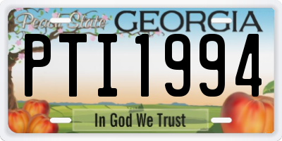 GA license plate PTI1994