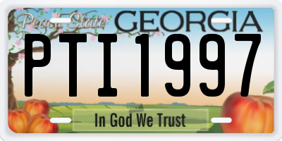 GA license plate PTI1997