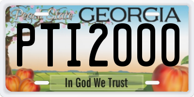 GA license plate PTI2000