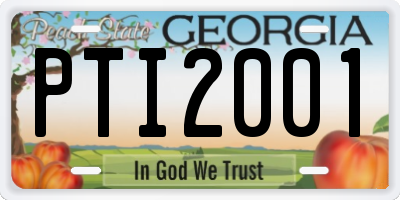 GA license plate PTI2001