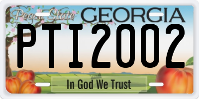 GA license plate PTI2002