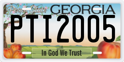 GA license plate PTI2005