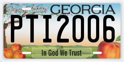 GA license plate PTI2006