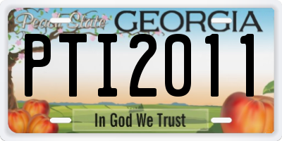 GA license plate PTI2011
