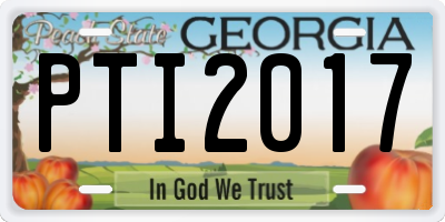 GA license plate PTI2017