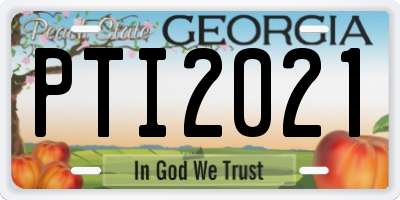 GA license plate PTI2021
