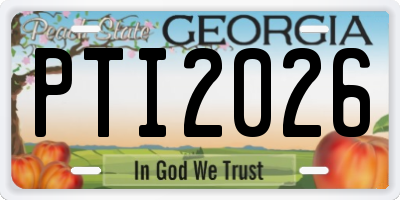 GA license plate PTI2026