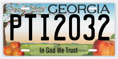 GA license plate PTI2032