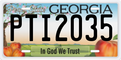 GA license plate PTI2035