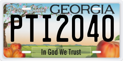 GA license plate PTI2040