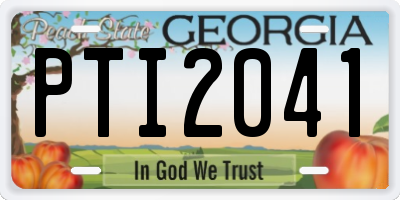 GA license plate PTI2041