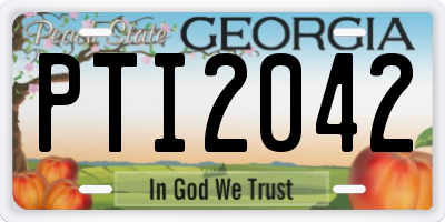 GA license plate PTI2042