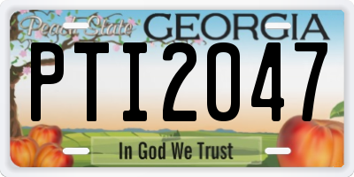 GA license plate PTI2047