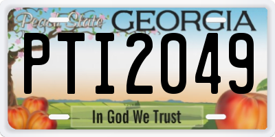 GA license plate PTI2049