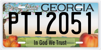 GA license plate PTI2051