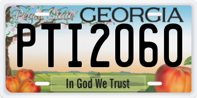 GA license plate PTI2060