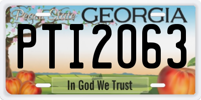 GA license plate PTI2063