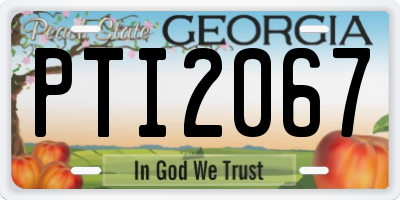 GA license plate PTI2067