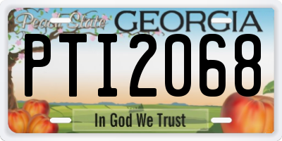 GA license plate PTI2068