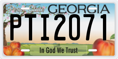 GA license plate PTI2071