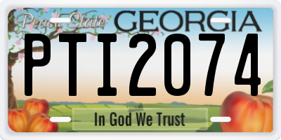 GA license plate PTI2074
