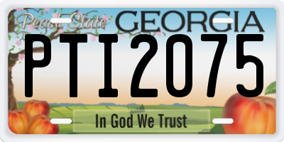 GA license plate PTI2075