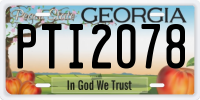 GA license plate PTI2078