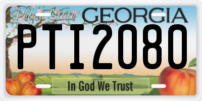 GA license plate PTI2080