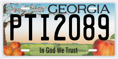 GA license plate PTI2089