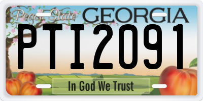 GA license plate PTI2091