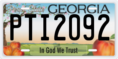 GA license plate PTI2092