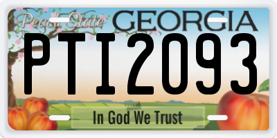 GA license plate PTI2093
