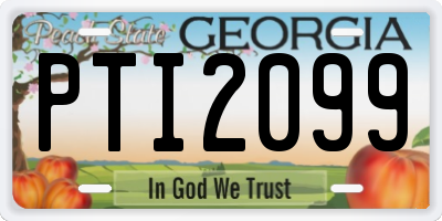 GA license plate PTI2099