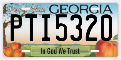 GA license plate PTI5320
