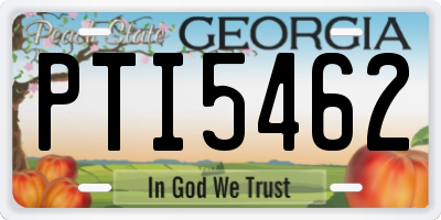 GA license plate PTI5462