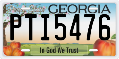 GA license plate PTI5476