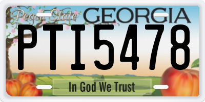 GA license plate PTI5478