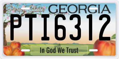 GA license plate PTI6312