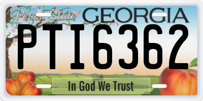 GA license plate PTI6362