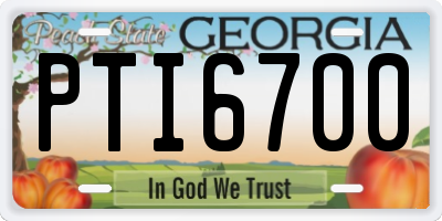 GA license plate PTI6700